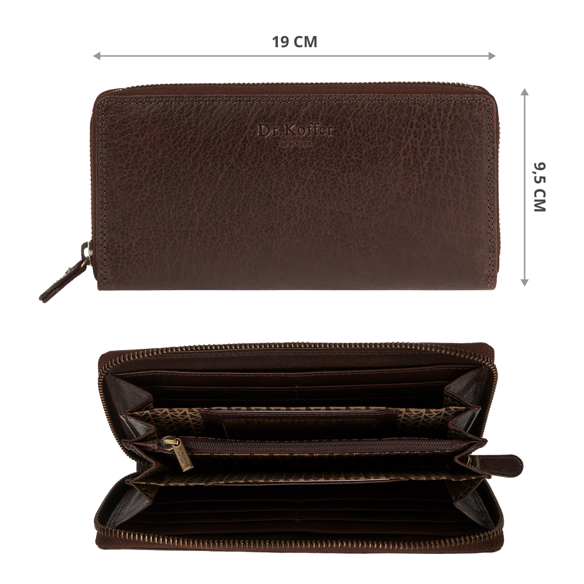 Портмоне Dr.Koffer из натуральной кожи коричневое