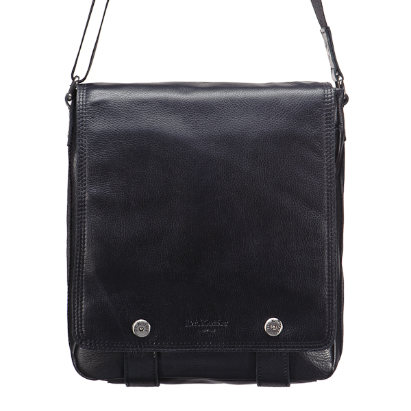 Сумка через плечо Dr.Koffer из натуральной кожи черная