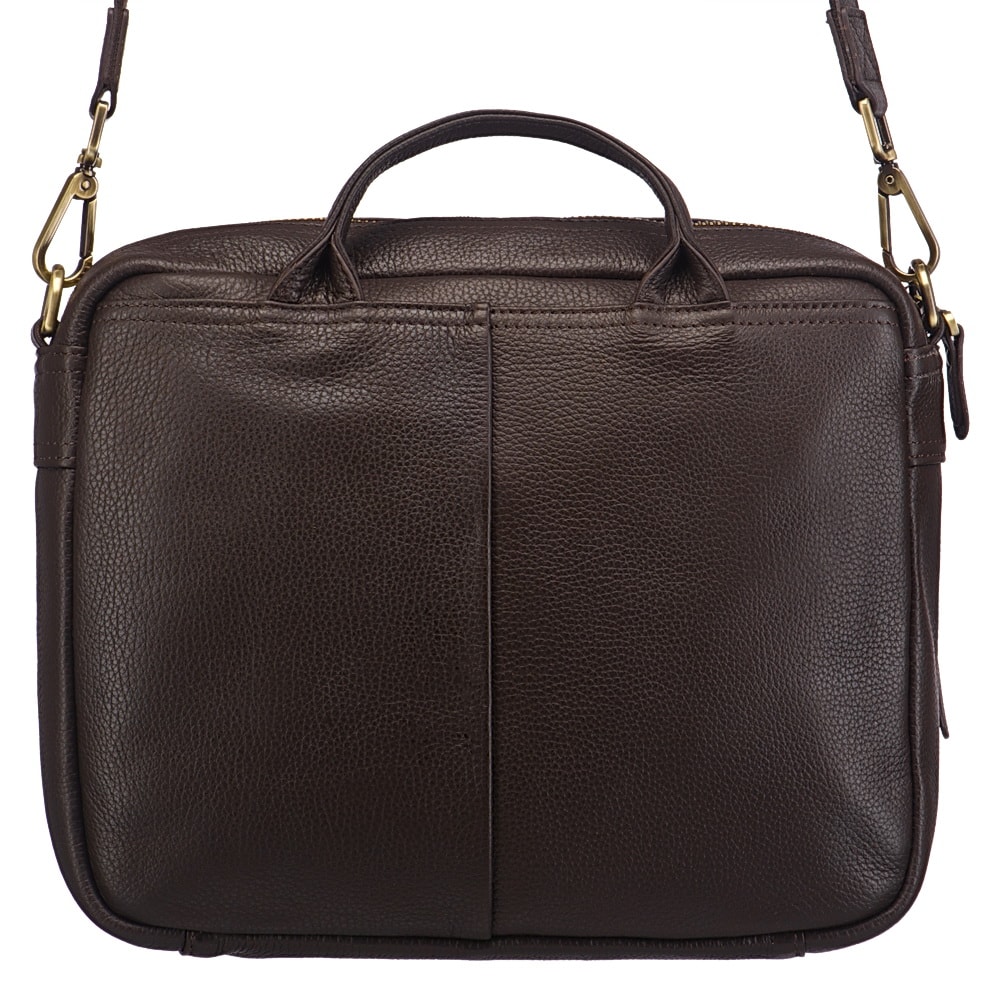Деловая сумка Dr.Koffer из натуральной кожи темно-коричневая