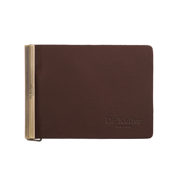 Зажим для денег Dr.Koffer из натуральной кожи коричневый
