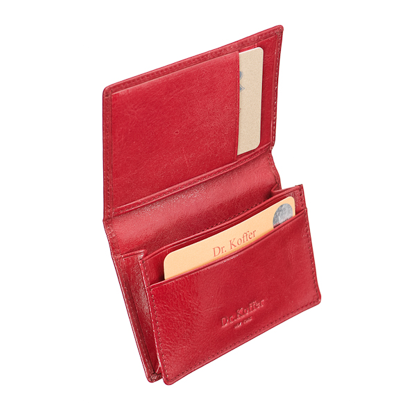 Визитница Dr.Koffer из натуральной кожи бордовая