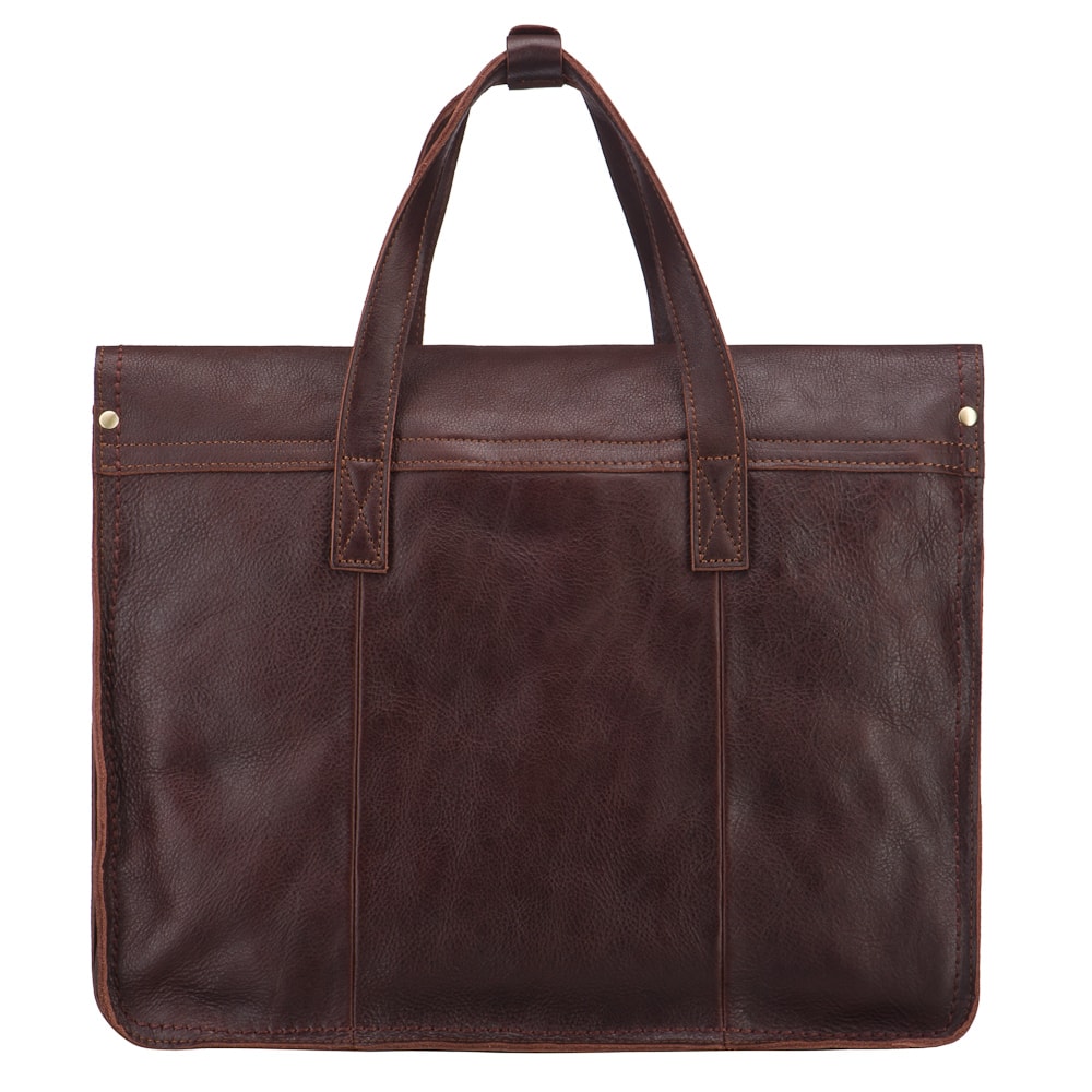 Деловая сумка Dr.Koffer из натуральной кожи темно-коричневая