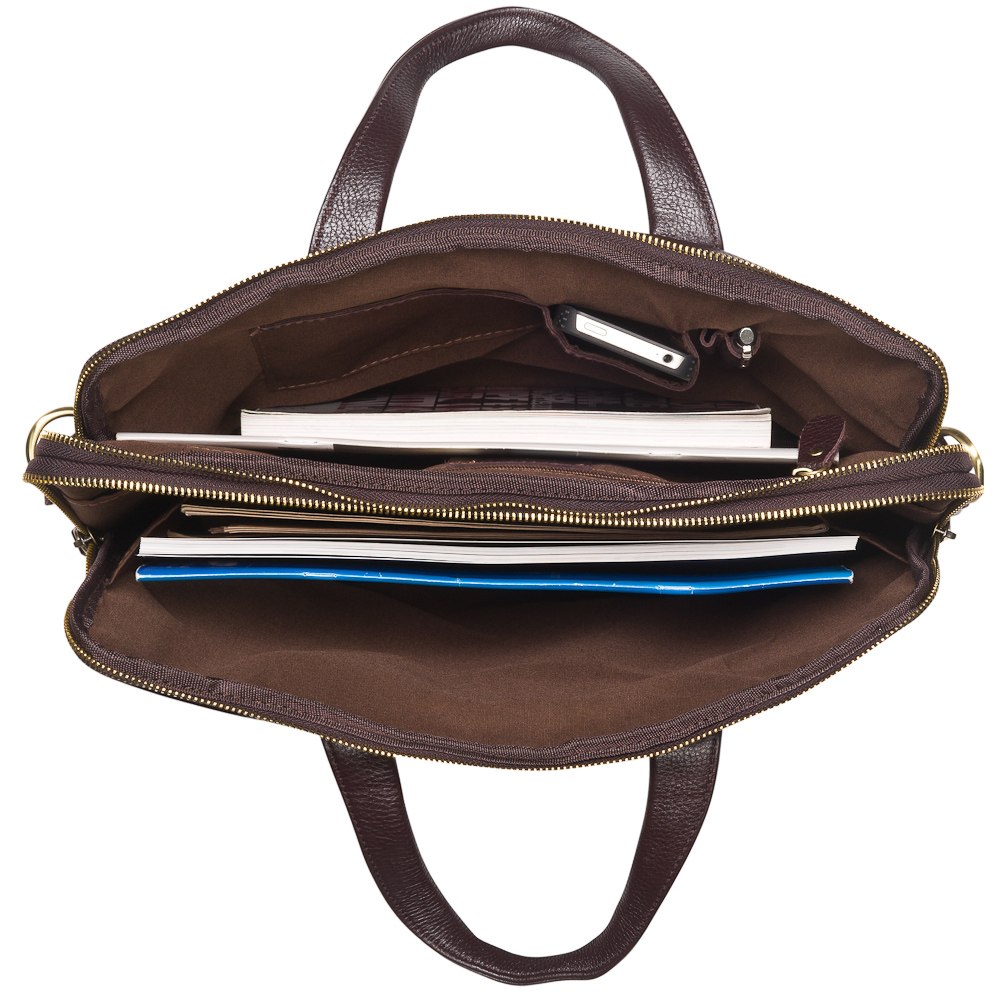 Темно-коричневая сумка для ноутбука с двумя ручками Dr.Koffer T8384-7-09