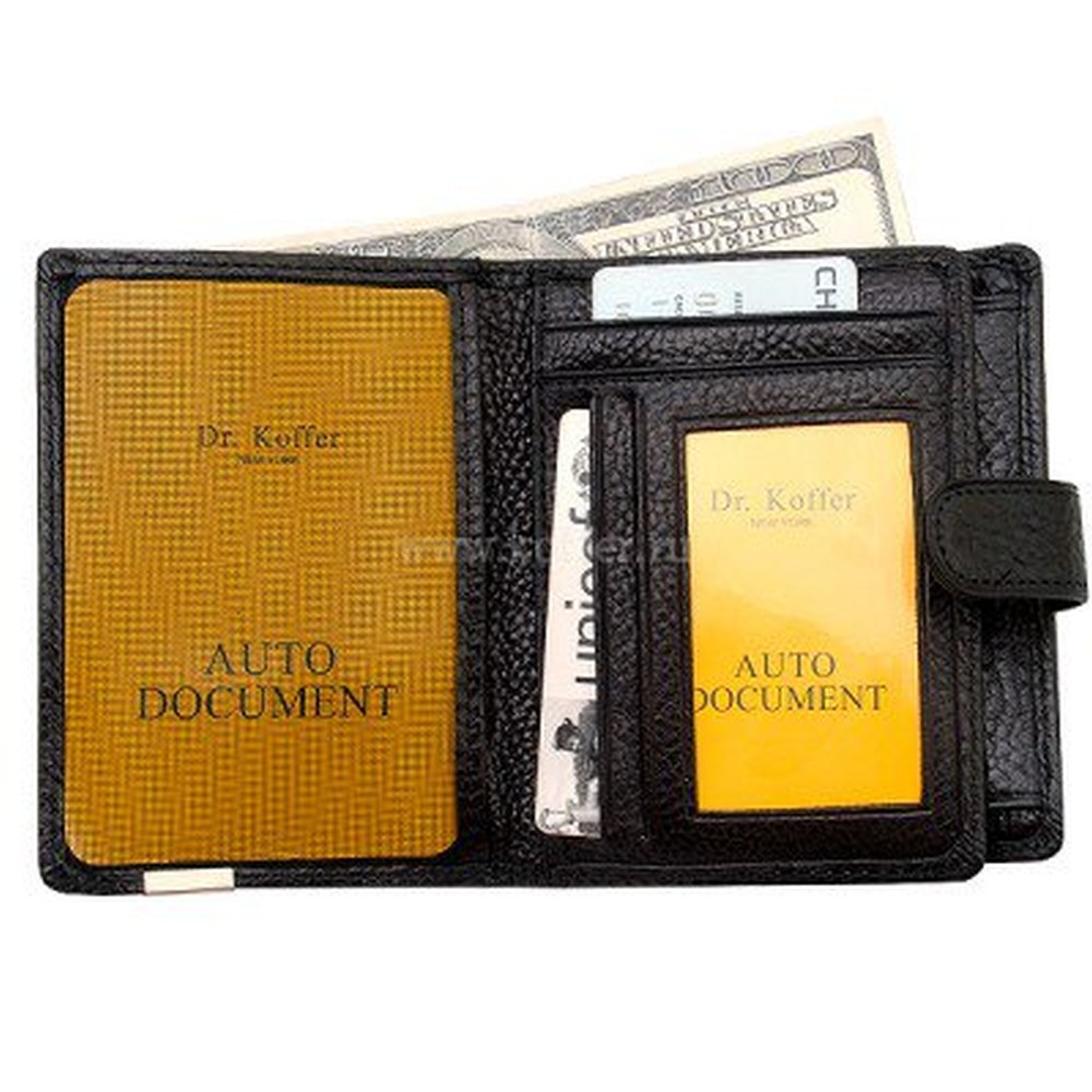Портмоне Dr.Koffer из натуральной кожи черное