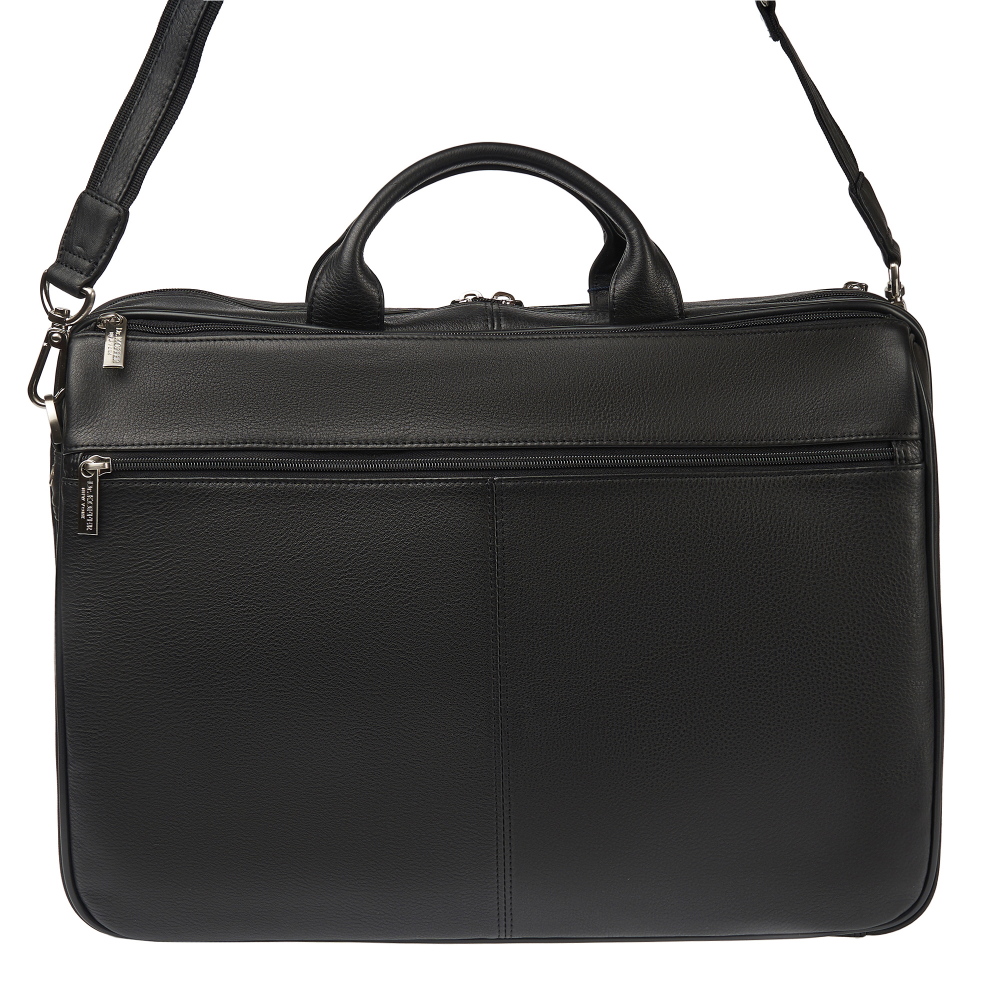 Деловая сумка Dr.Koffer из натуральной кожи черная