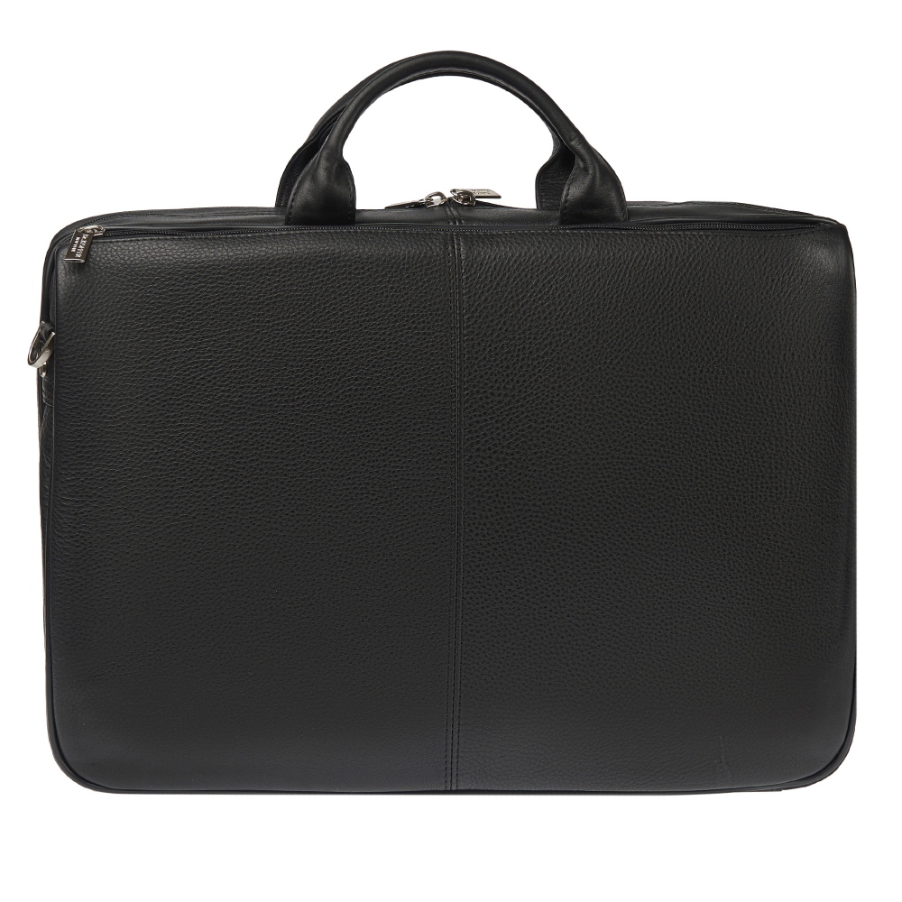 Деловая сумка Dr.Koffer из натуральной кожи черная
