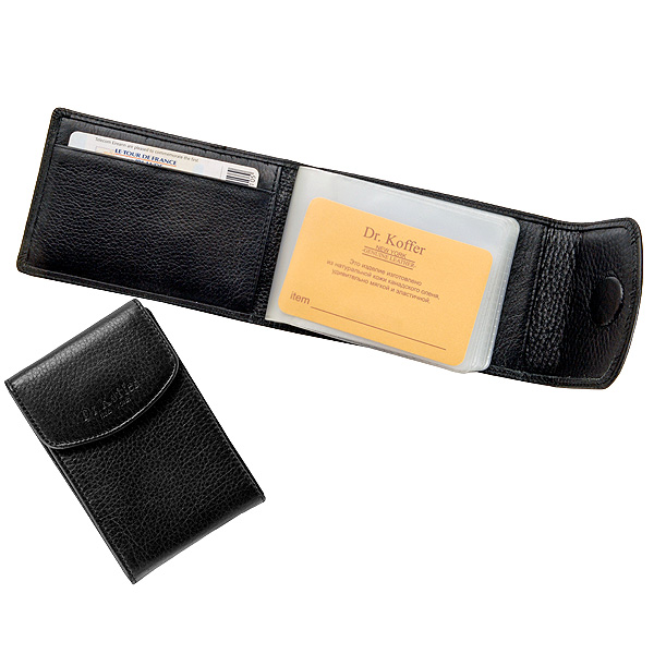 Визитница Dr.Koffer из натуральной кожи черная