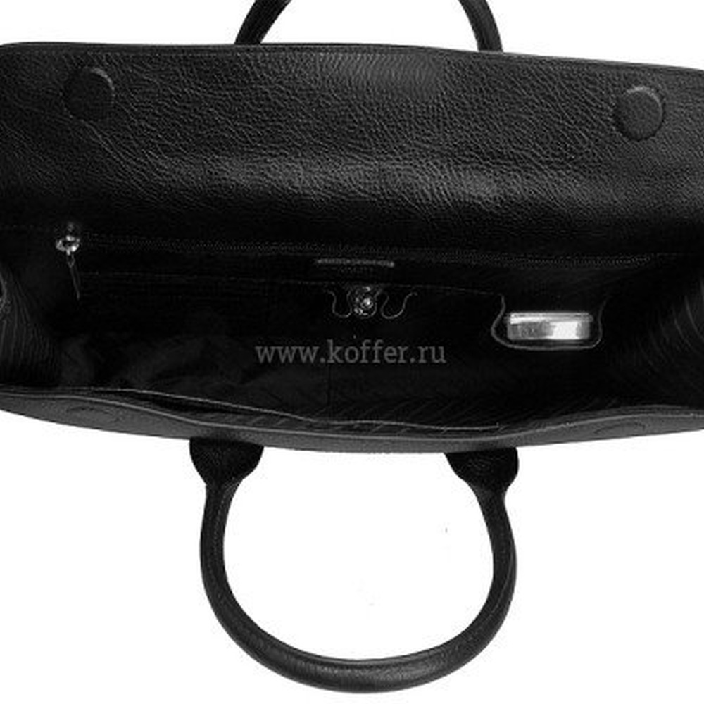 Женский портфель из черной кожи с клапанами на скрытых магнитах Dr.Koffer B402138-02-04