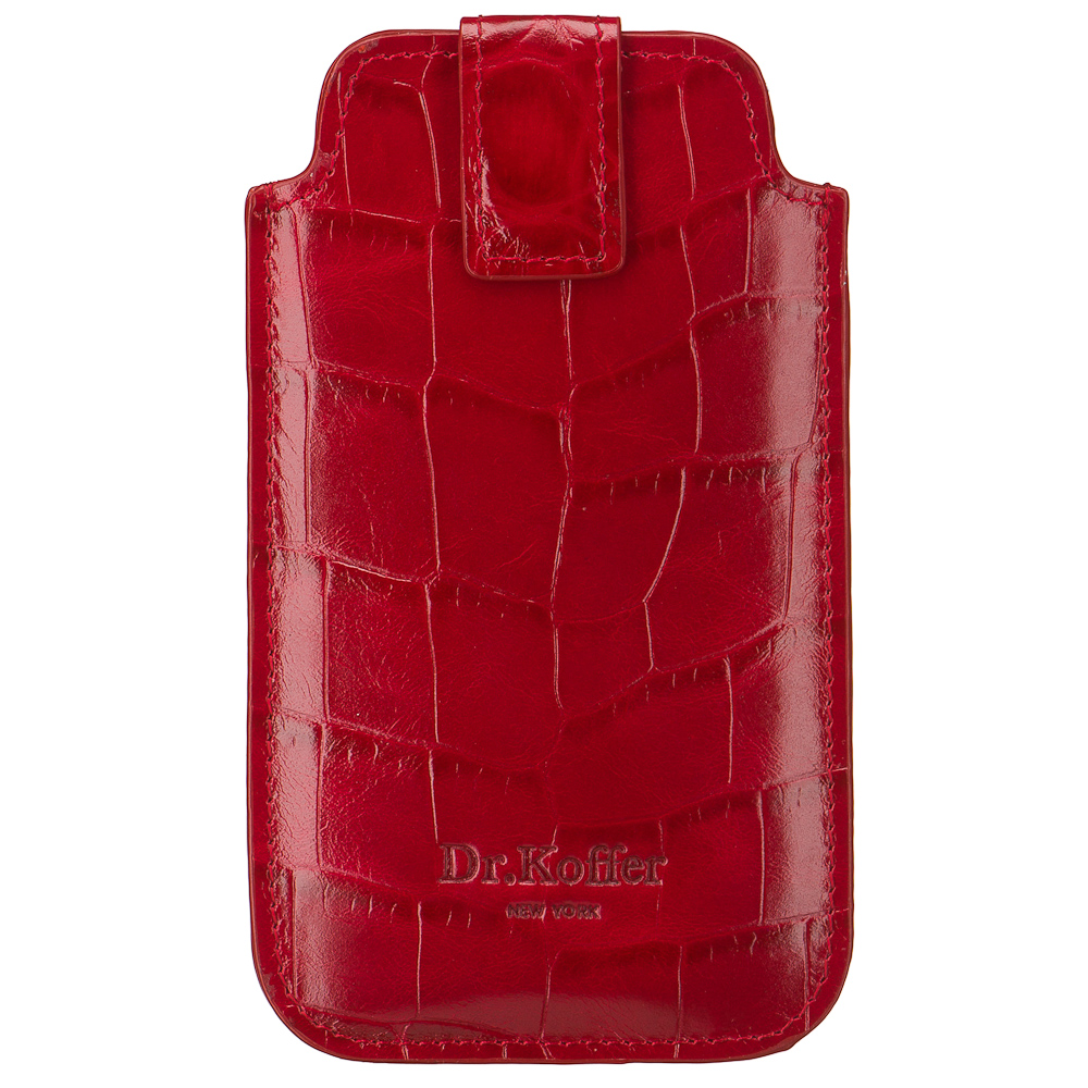 Чехол для телефона из натуральной кожи красный Dr.Koffer