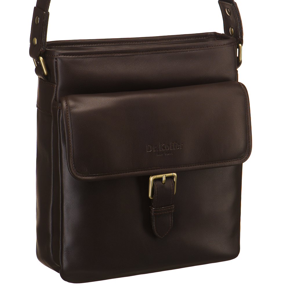 Сумка через плечо Dr.Koffer из натуральной кожи коричневая