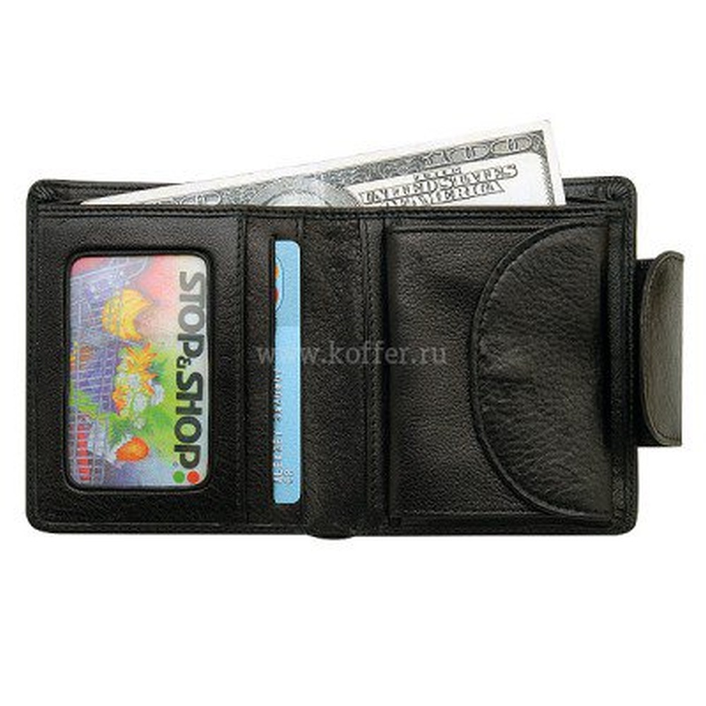 Портмоне Dr.Koffer из натуральной кожи черное