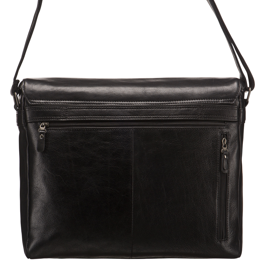 Деловая сумка Dr.Koffer из натуральной кожи черная