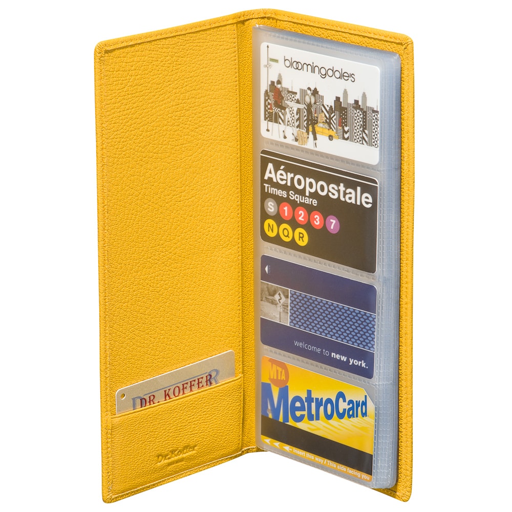 Визитница Dr.Koffer из натуральной кожи желтая