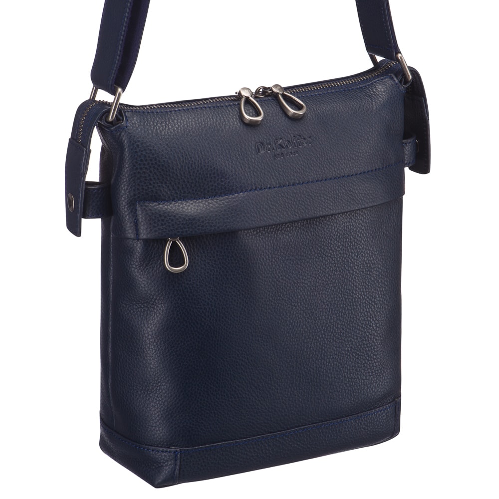 Сумка через плечо Dr.Koffer из натуральной кожи синяя