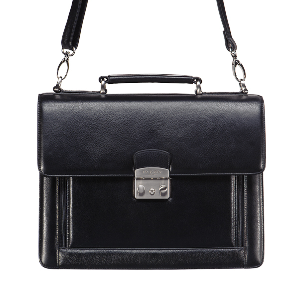 Портфель Dr.Koffer из натуральной кожи черный