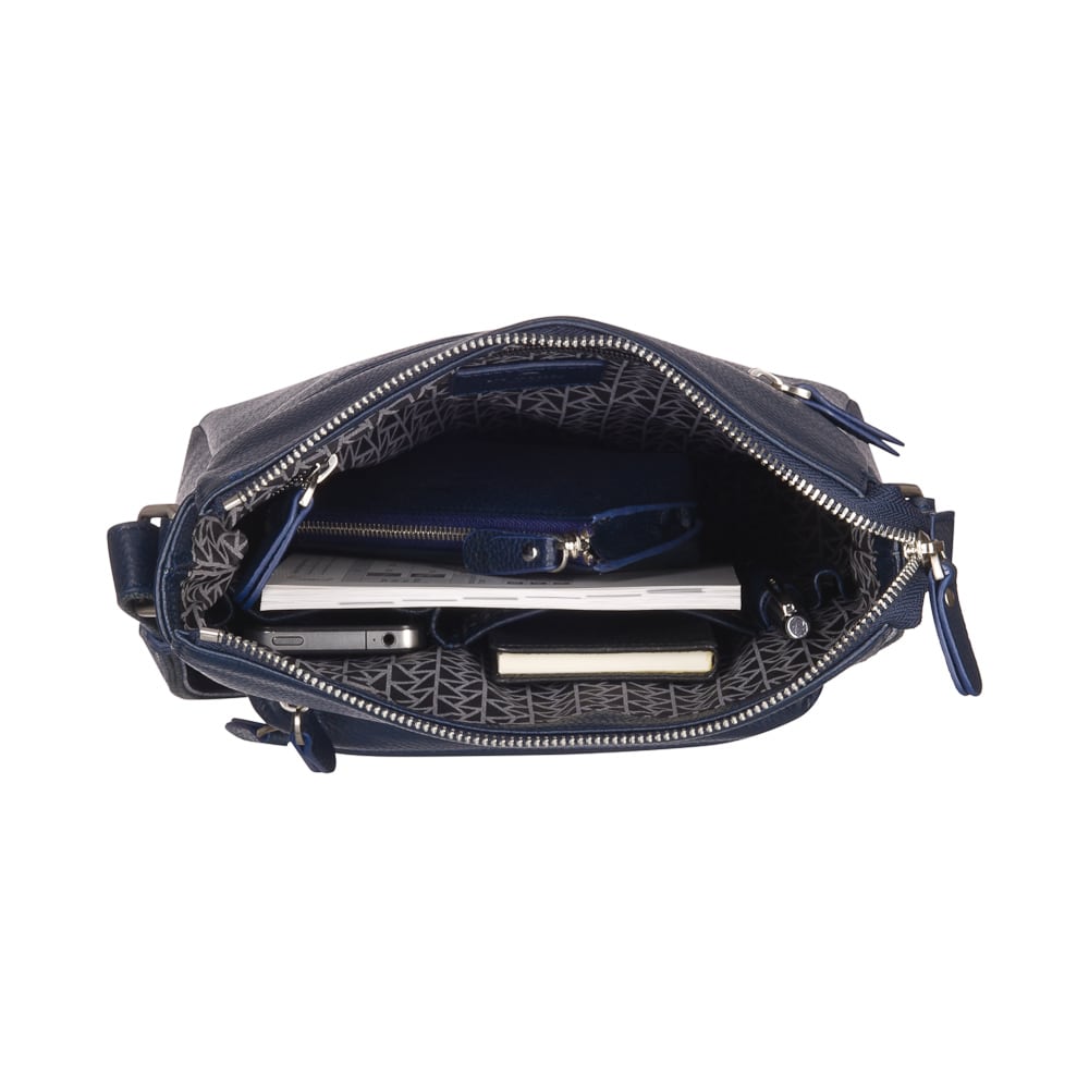 Сумка через плечо Dr.Koffer из натуральной кожи синяя