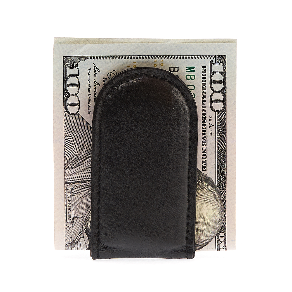 Зажим для денег Dr.Koffer из натуральной кожи черный