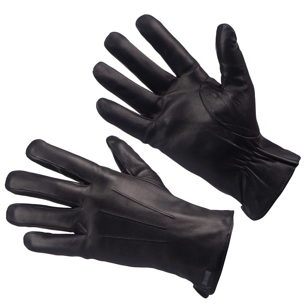 Кожаные черные перчатки на подкладке Dr.Koffer H710052-41-04