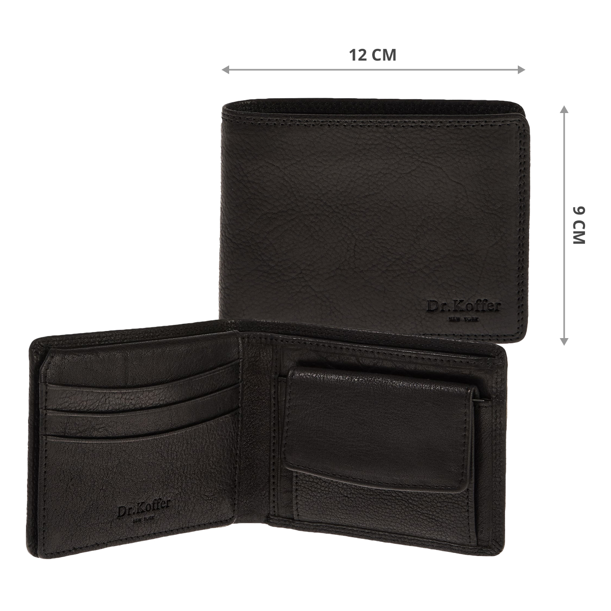Портмоне Dr.Koffer из натуральной кожи черное
