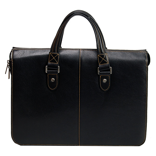 Деловая сумка Dr.Koffer из натуральной кожи черная