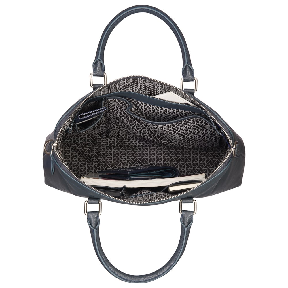 Деловая сумка Dr.Koffer из натуральной кожи синяя