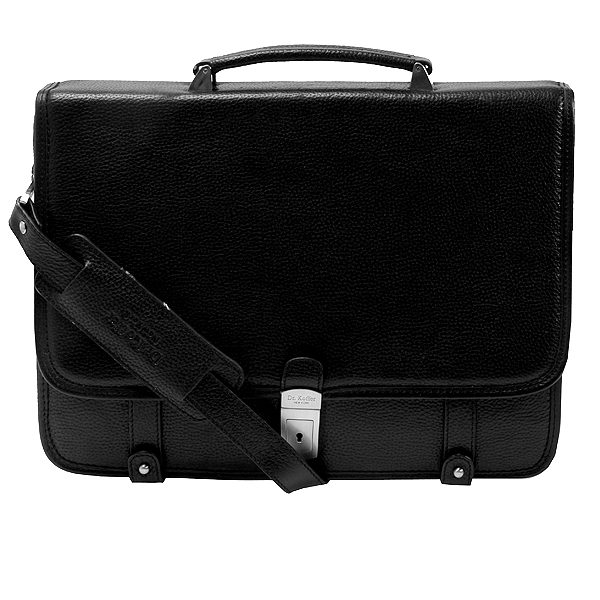 Портфель Dr.Koffer из натуральной кожи черный