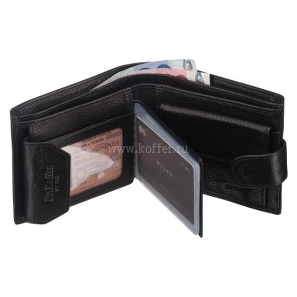 Портмоне Dr.Koffer из натуральной кожи черное