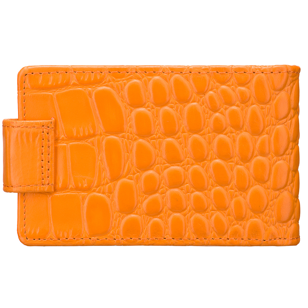 Визитница Dr.Koffer из натуральной кожи оранжевая