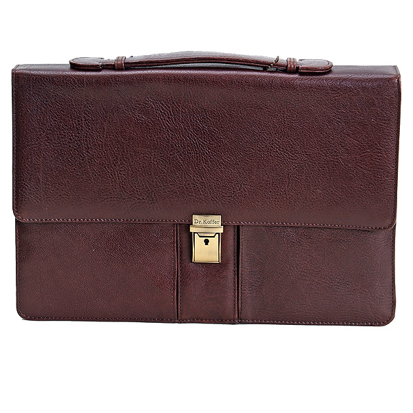 Мужской портфель из темно-коричневой кожи  Dr.Koffer P286111-02-09