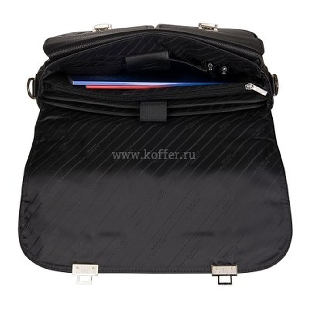 Портфель Dr.Koffer из натуральной кожи черный