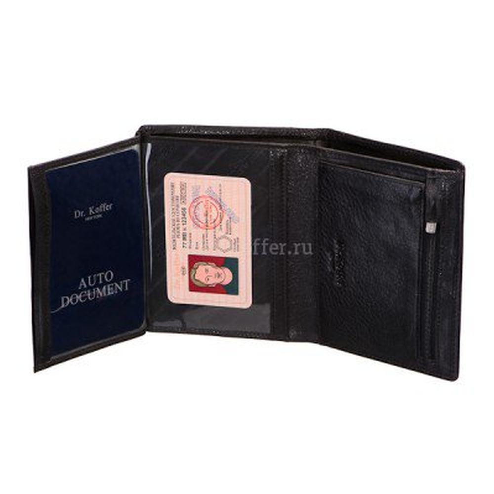 Портмоне Dr.Koffer из натуральной кожи черное