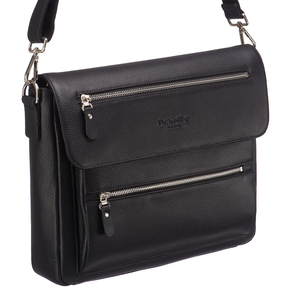 Деловая сумка Dr.Koffer из натуральной кожи черная