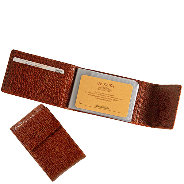 Визитница Dr.Koffer из натуральной кожи светло-коричневая
