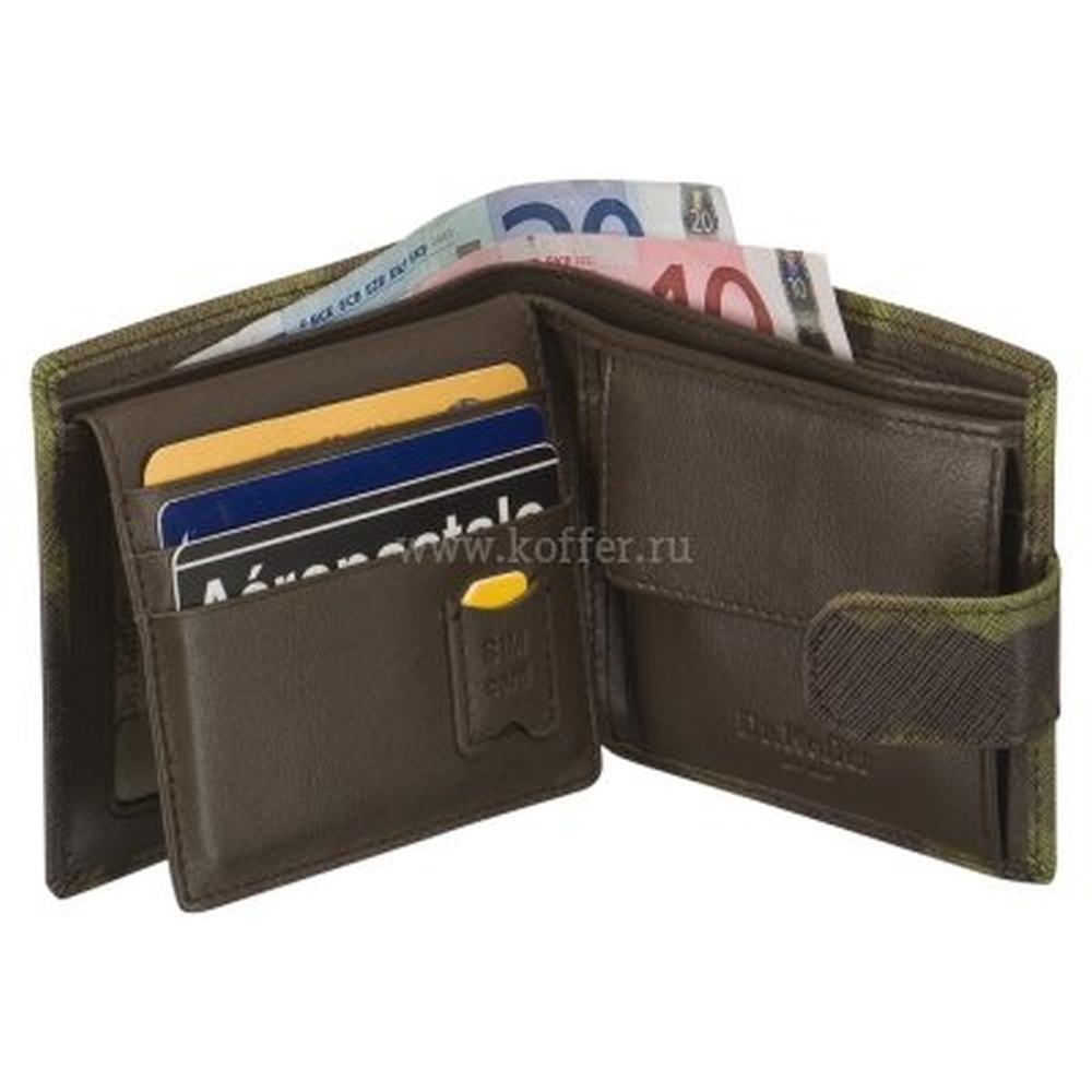 Портмоне Dr.Koffer из натуральной кожи хаки