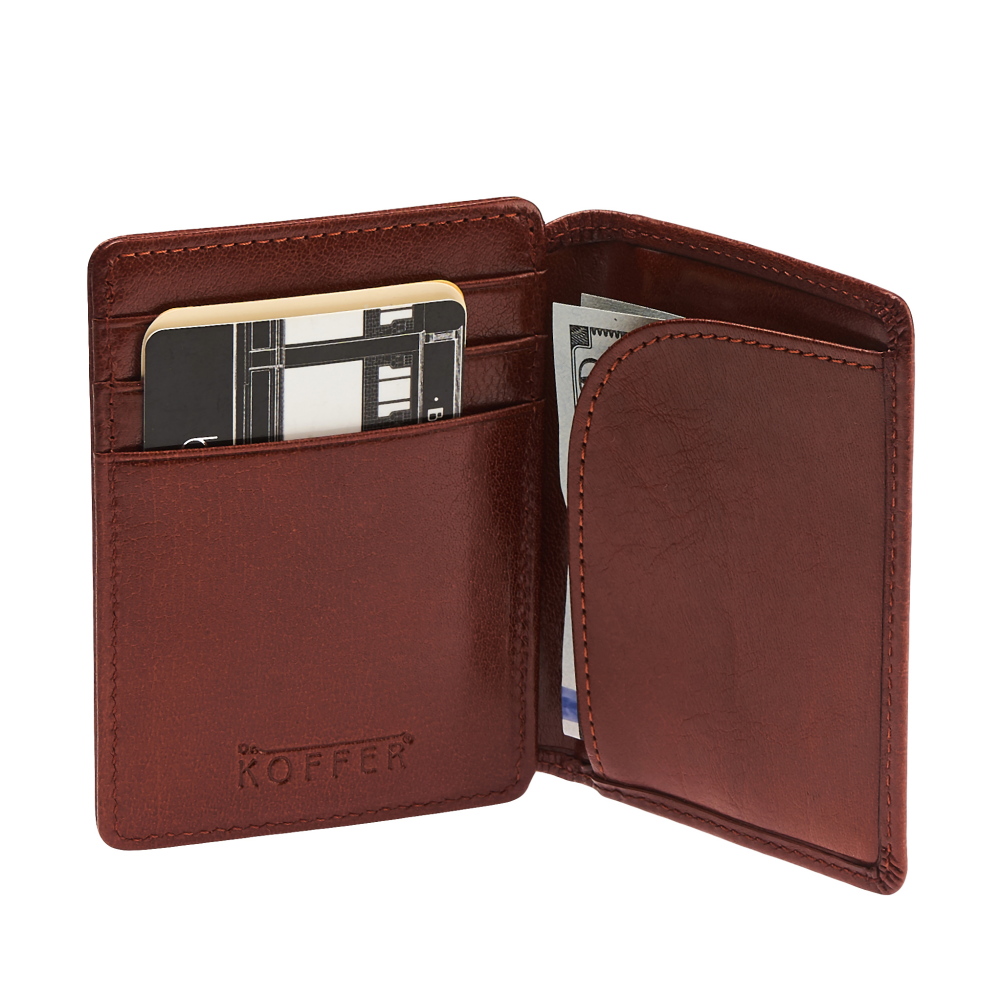 Визитница Dr.Koffer из натуральной кожи светло-коричневая