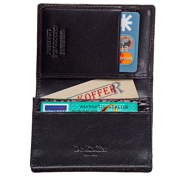 Визитница Dr.Koffer из натуральной кожи черная