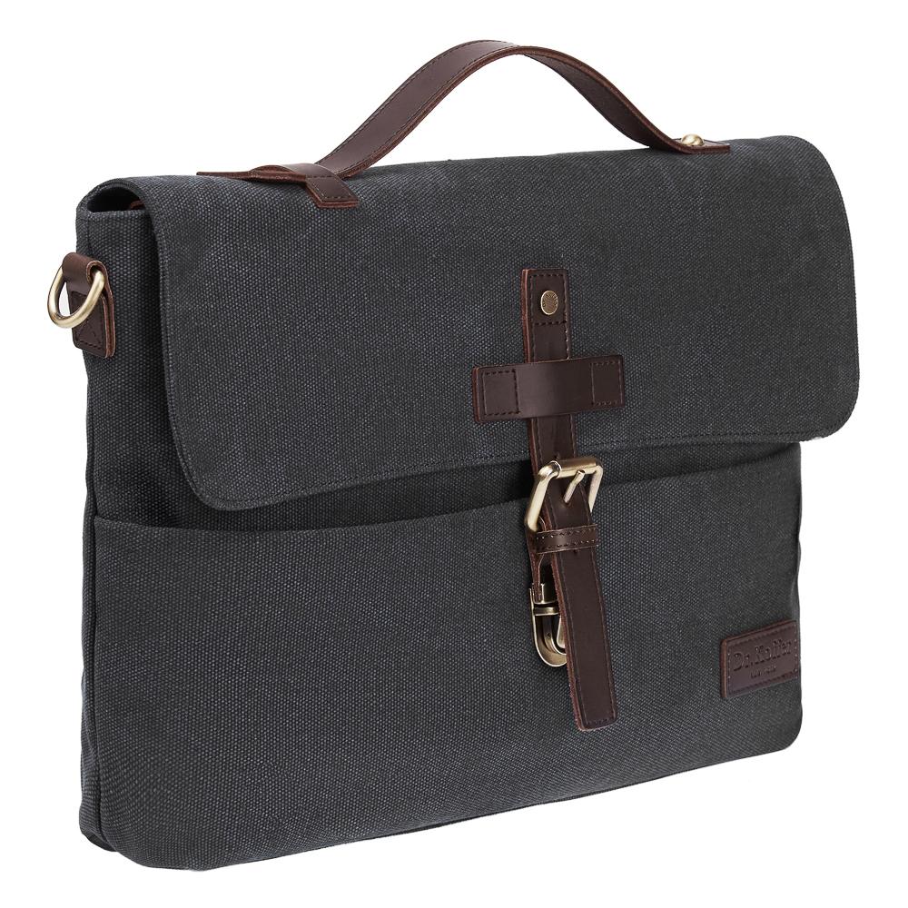 Деловая сумка Dr.Koffer из натуральной кожи черная