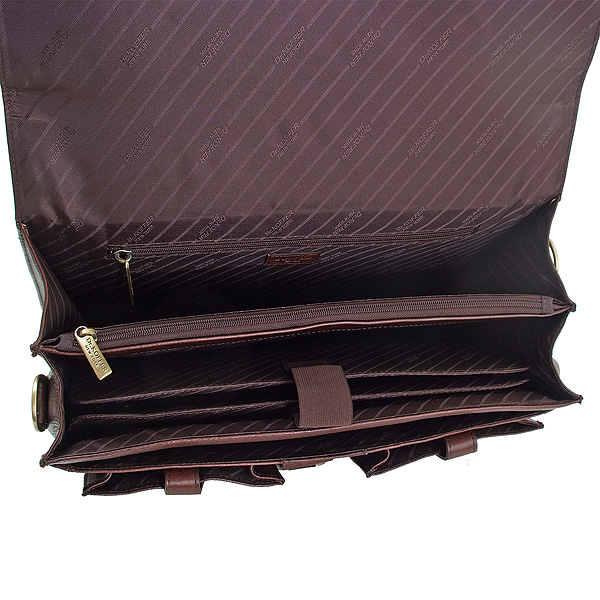 Портфель Dr.Koffer из натуральной кожи темно-коричневый