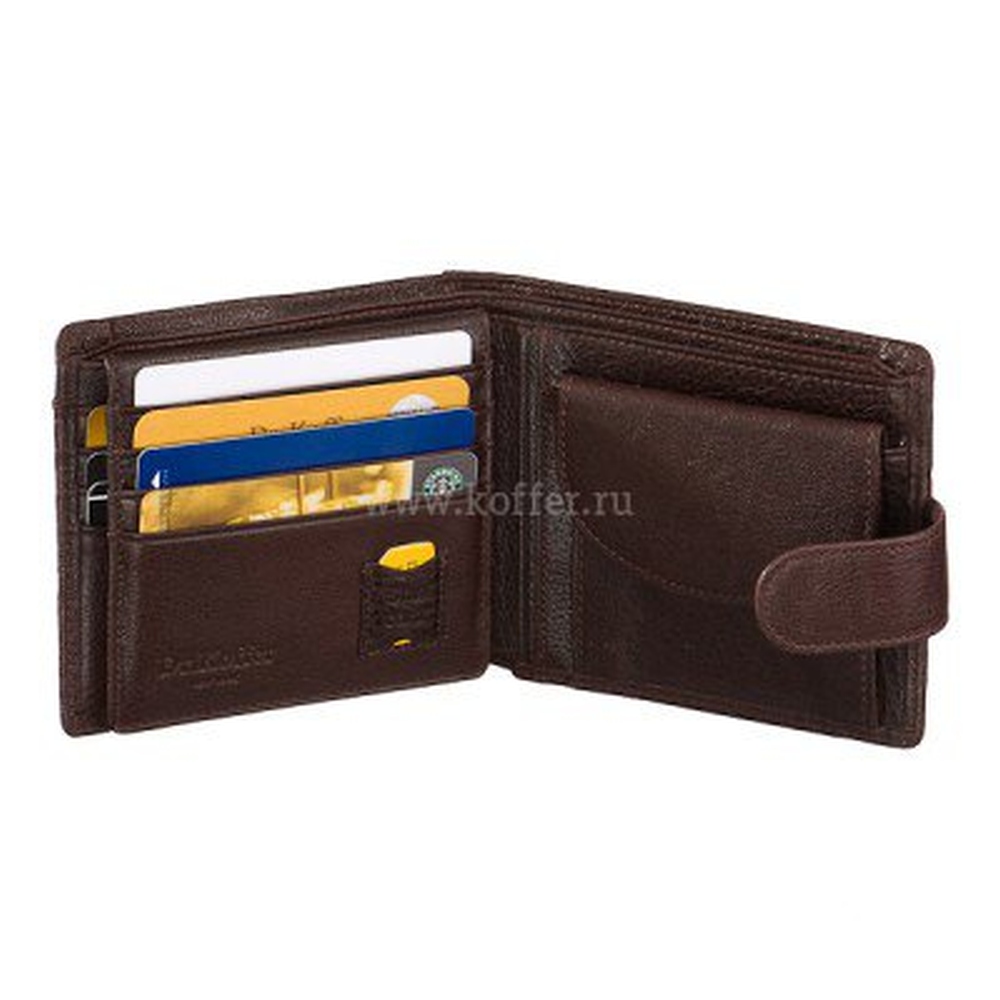 Портмоне Dr.Koffer из натуральной кожи коричневое