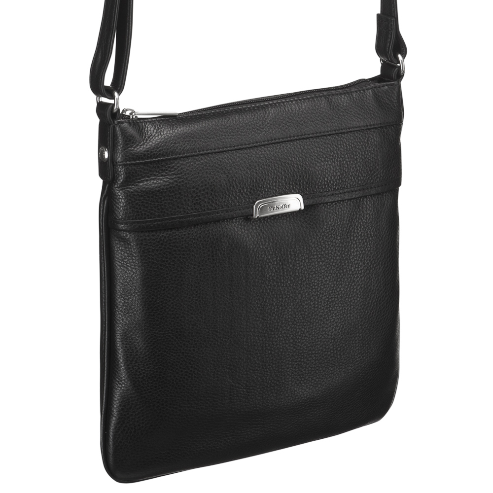 Сумка через плечо Dr.Koffer из натуральной кожи черная