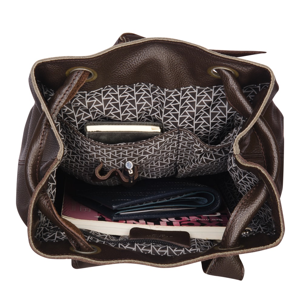 Рюкзак Dr.Koffer из натуральной кожи темно-коричневый