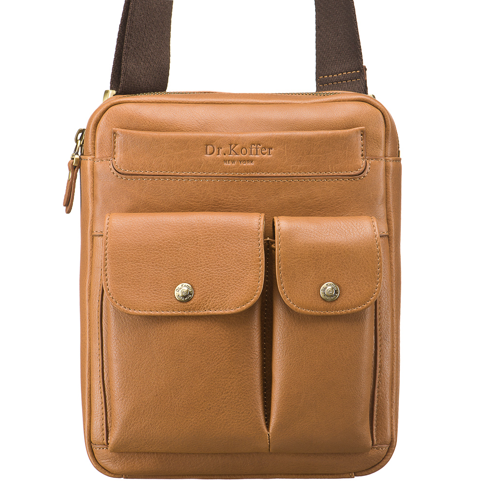 Сумка через плечо Dr.Koffer из натуральной кожи коричневая