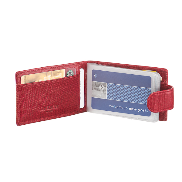 Визитница Dr.Koffer из натуральной кожи красная