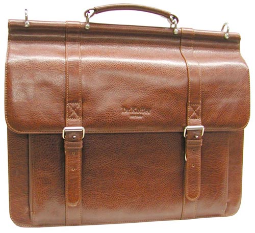 Портфель Dr.Koffer из натуральной кожи светло-коричневый