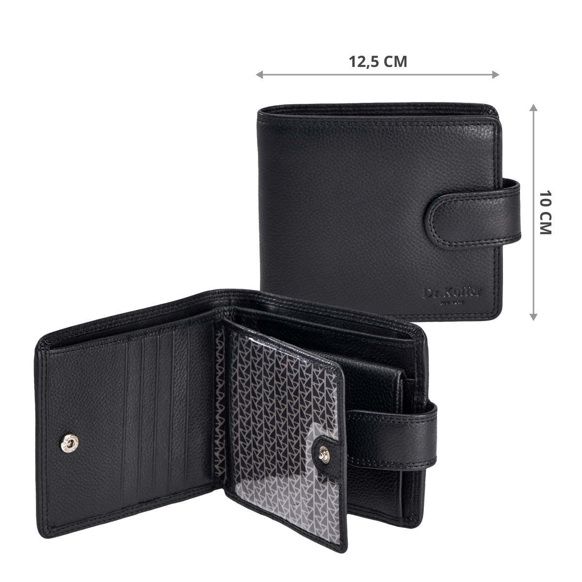 Портмоне Dr.Koffer из натуральной кожи черное