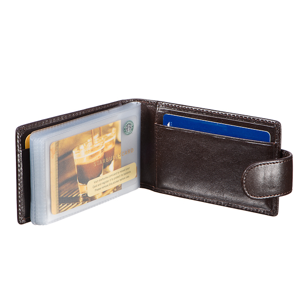 Визитница Dr.Koffer из натуральной кожи темно-коричневая