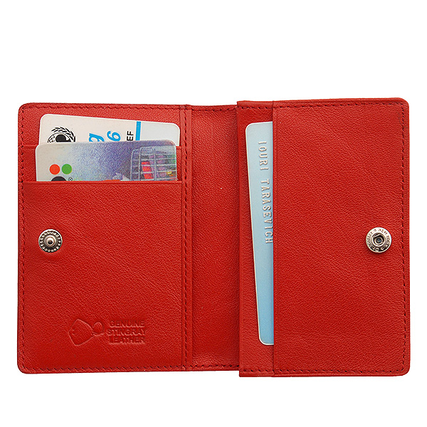 Визитница Dr.Koffer из натуральной кожи красная