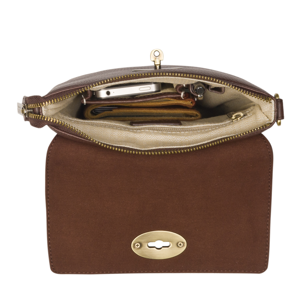 Сумка через плечо Dr.Koffer из натуральной кожи коричневая