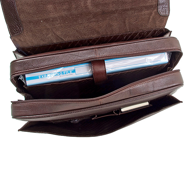 Портфель Dr.Koffer из натуральной кожи темно-коричневый