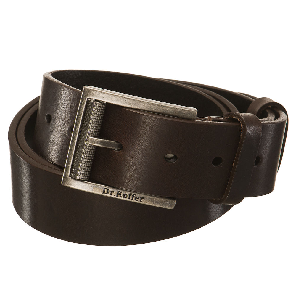 Кожаный ремень с прямоугольной матовой пряжкой  Dr.Koffer R051V120-107-09